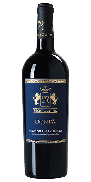 Regio Cantina Donpà Aglianico del Vulture DOC Basilikata Italien Aglianico Intensive und reiche Aromen von Bitterkirsche, süssen Gewürzen und balsamischen Noten, ein Hauch Schokolade. Am Gaumen zeigt er elegante Tannine, im Abgang Rhabarberkonfitüre. Wein kaufen