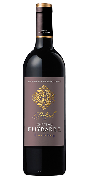 Château Puybarbe Astral de Puybarbe AOP Bordeaux, Côtes de Bourg Frankreich Merlot, Cabernet Sauvignon, Malbec, Cabernet Franc Reife Beeren, Pflaumen, Leder und Schokolade. Am Gaumen vollmundig mit dunklen Früchten, ausgewogener Säure, kräftigen Tanninen und Eichenwürze. Lang und harmonisch im Abgang. Wein kaufen